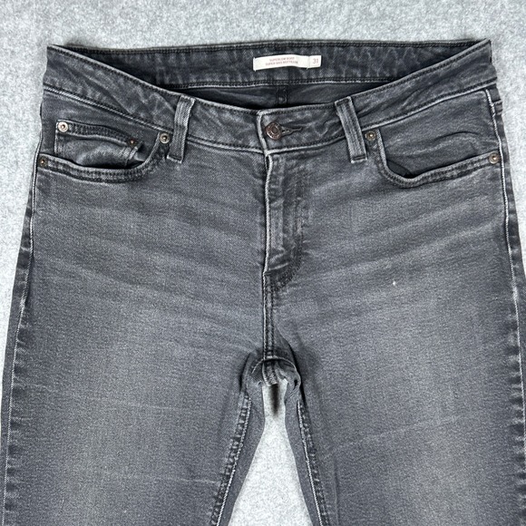 Levi's denim jeans Womens 31x30 Black Superlow Boot Low Rise Distressed red tab - Picture 5 of 16